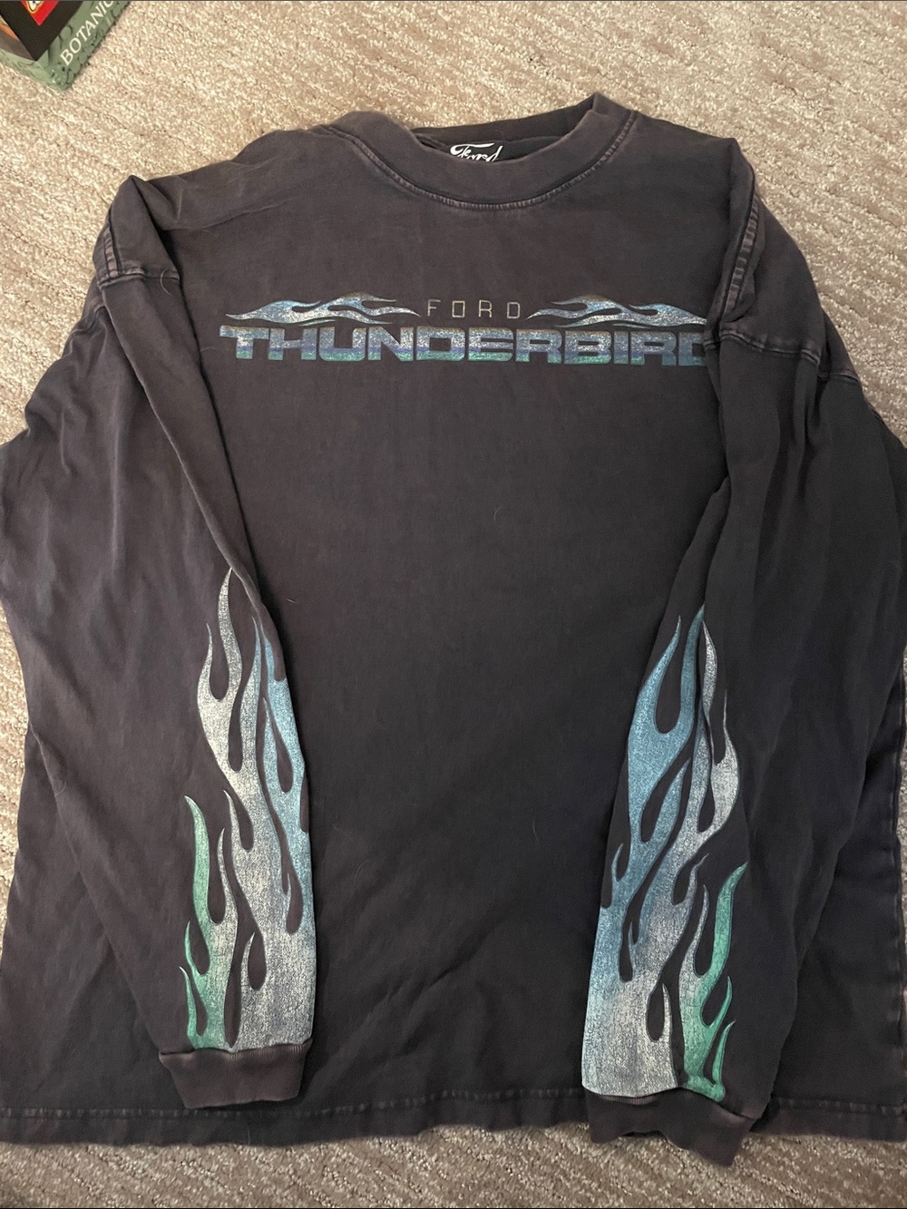 PacSun Black Ford Thunderbird Flame Long Sleeve Tee